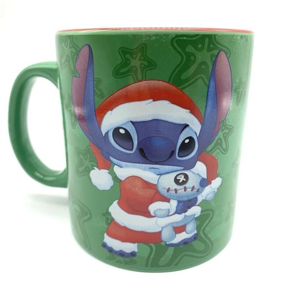Disney Lilo & Stitch Oversized Mug Cup 20oz Christmas Holiday Festive Santa - Picture 4 of 5